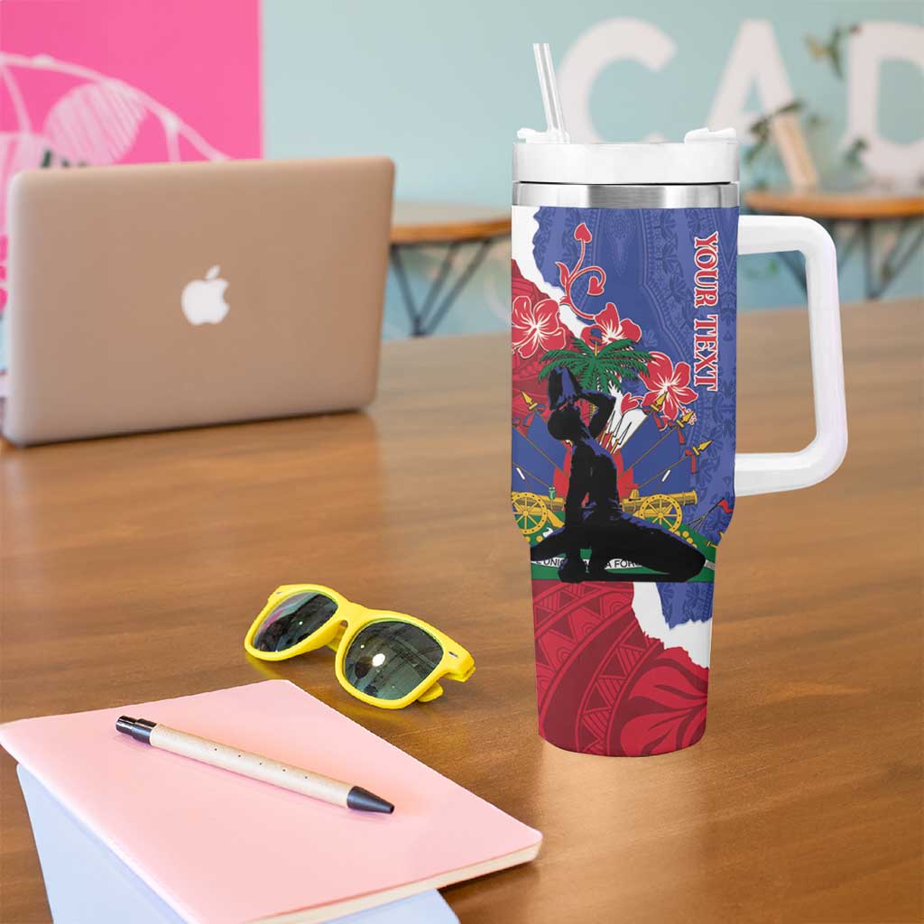 Personalised Haiti Le Marron Inconnu Tumbler With Handle Dashiki Mix Polynesian Pattern