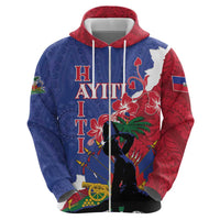 Personalised Haiti Le Marron Inconnu Zip Hoodie Dashiki Mix Polynesian Pattern