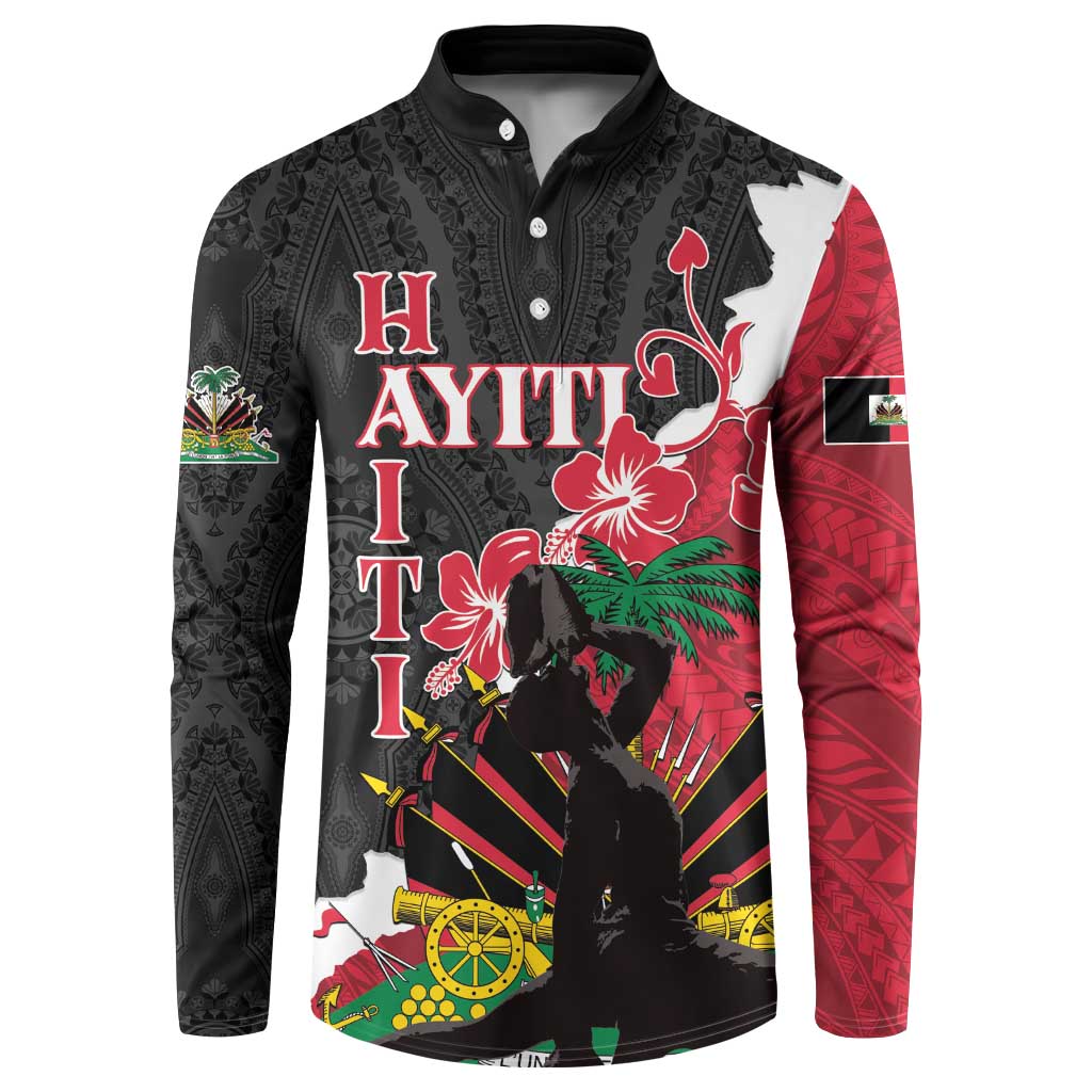 Personalised Ayiti Neg Marron Button Sweatshirt Dashiki Mix Polynesian Pattern LT01 Black - Polynesian Pride