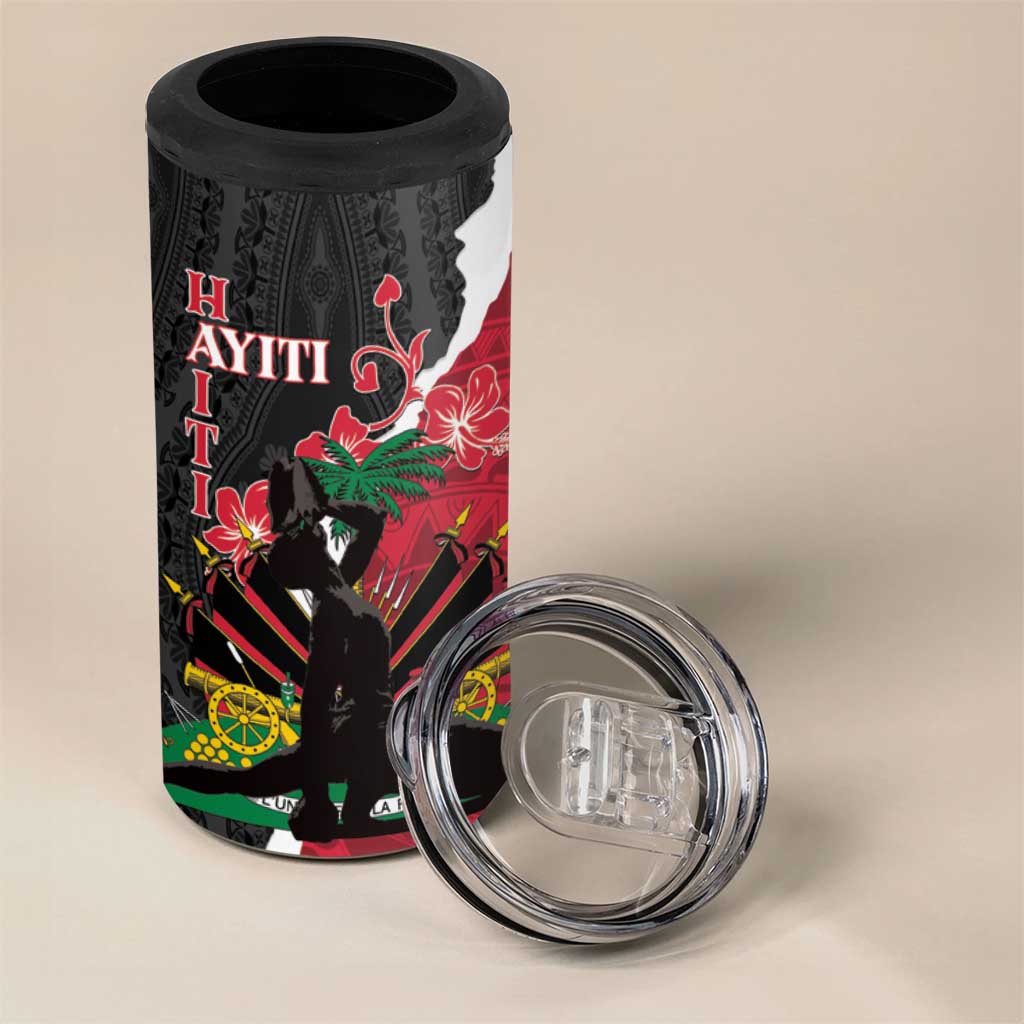 Personalised Ayiti Neg Marron 4 in 1 Can Cooler Tumbler Dashiki Mix Polynesian Pattern