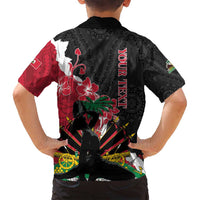 Personalised Ayiti Neg Marron Family Matching Off Shoulder Short Dress and Hawaiian Shirt Dashiki Mix Polynesian Pattern