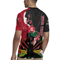 Personalised Ayiti Neg Marron Rugby Jersey Dashiki Mix Polynesian Pattern