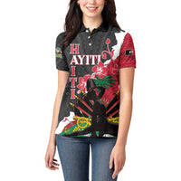 Personalised Ayiti Neg Marron Women Polo Shirt Dashiki Mix Polynesian Pattern