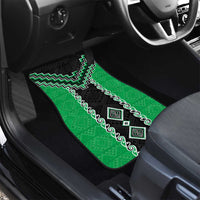 Green Niho Taniwha Mix Poutama Car Mats Unique Taniko Aotearoa