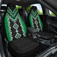 Green Niho Taniwha Mix Poutama Car Seat Cover Unique Taniko Aotearoa