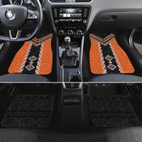 Orange Niho Taniwha Mix Poutama Car Mats Unique Taniko Aotearoa