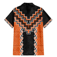 Orange Niho Taniwha Mix Poutama Family Matching Mermaid Dress and Hawaiian Shirt Unique Taniko Aotearoa