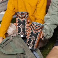 Orange Niho Taniwha Mix Poutama Tumbler Cup Unique Taniko Aotearoa