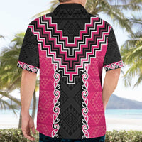 Pink Niho Taniwha Mix Poutama Hawaiian Shirt Unique Taniko Aotearoa