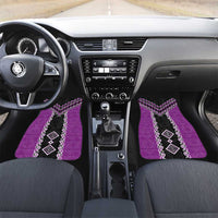 Purple Niho Taniwha Mix Poutama Car Mats Unique Taniko Aotearoa