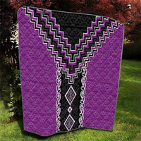 Purple Niho Taniwha Mix Poutama Quilt Unique Taniko Aotearoa