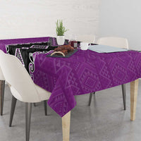 Purple Niho Taniwha Mix Poutama Tablecloth Unique Taniko Aotearoa