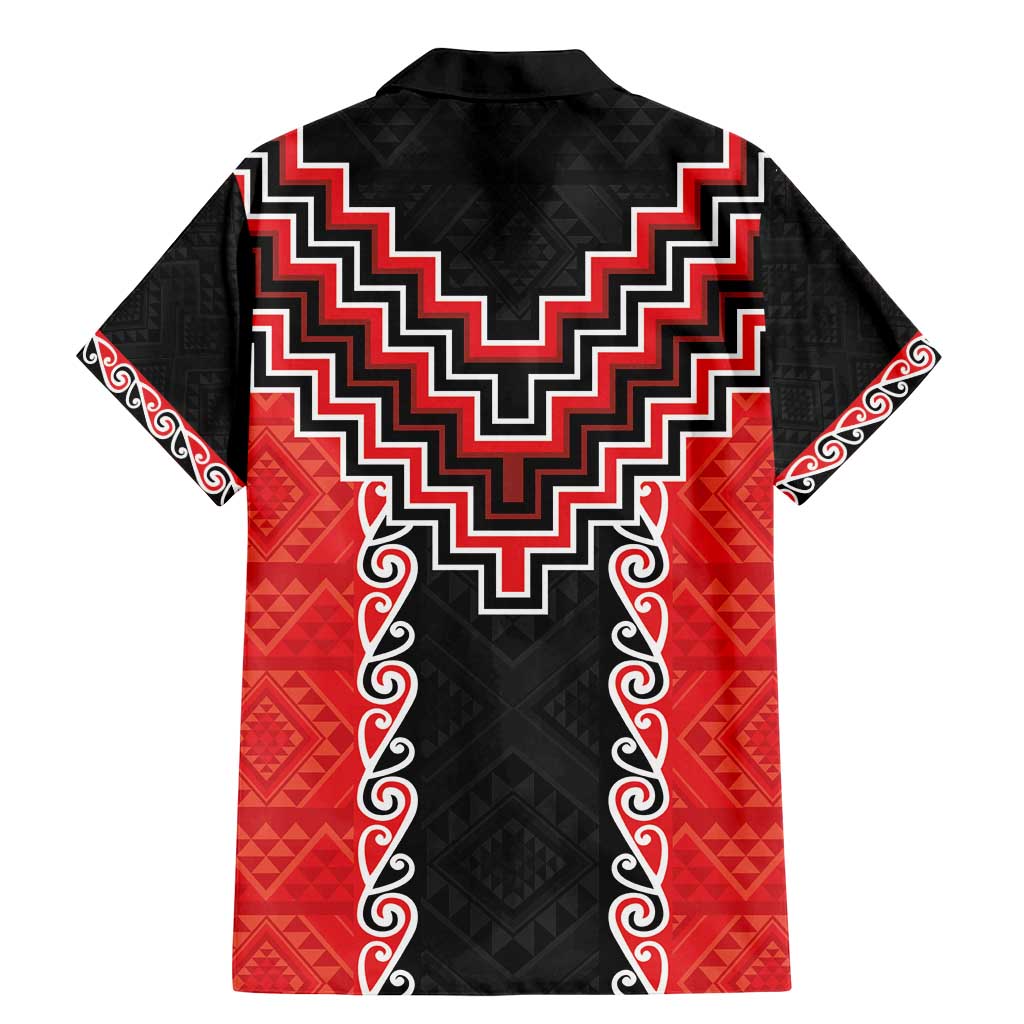 Red Niho Taniwha Mix Poutama Family Matching Mermaid Dress and Hawaiian Shirt Unique Taniko Aotearoa