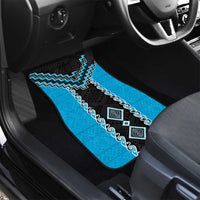 Sky Blue Niho Taniwha Mix Poutama Car Mats Unique Taniko Aotearoa