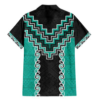 Teal Niho Taniwha Mix Poutama Family Matching Mermaid Dress and Hawaiian Shirt Unique Taniko Aotearoa