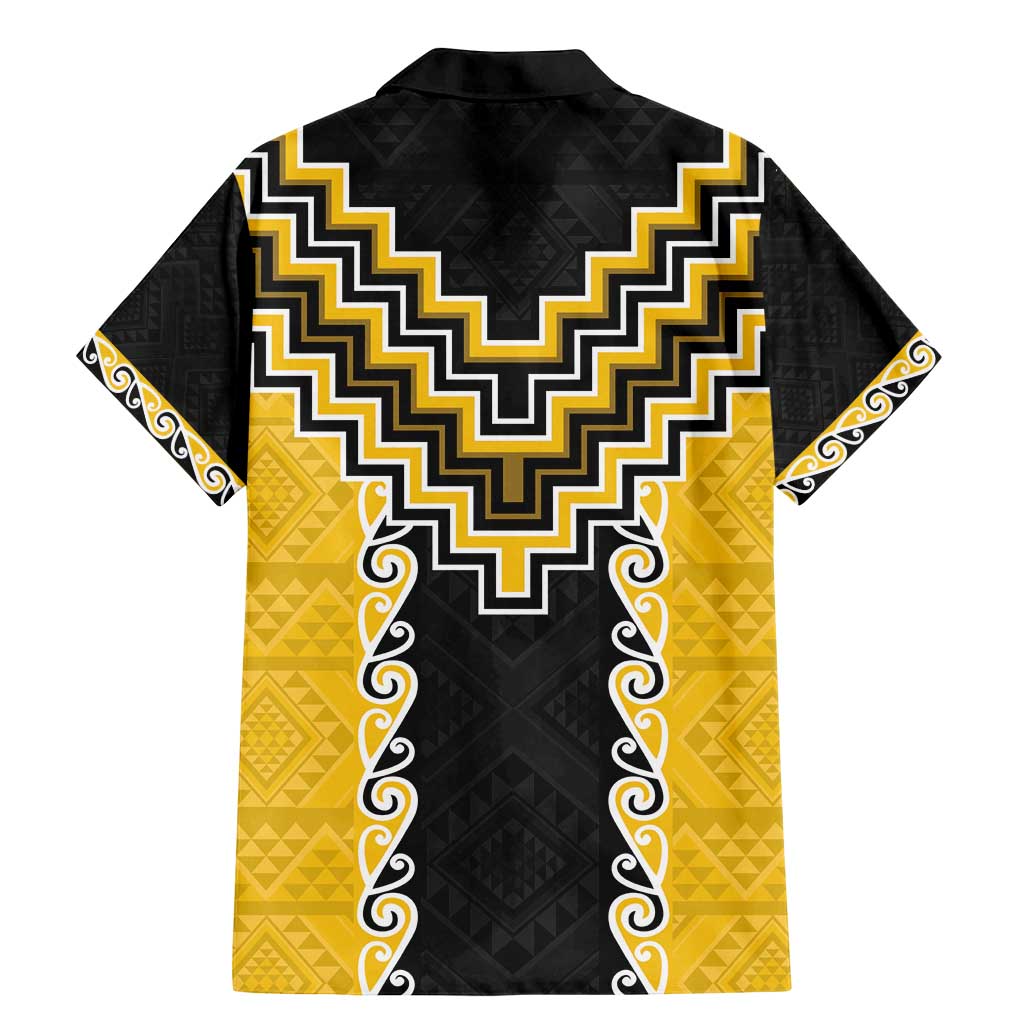 Yellow Niho Taniwha Mix Poutama Family Matching Mermaid Dress and Hawaiian Shirt Unique Taniko Aotearoa