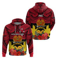 Papua New Guinea Hoodie Bird Of Paradise Mix Polynesian Pattern LT01 - Polynesian Pride