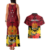 Personalised Papua New Guinea Couples Matching Tank Maxi Dress and Hawaiian Shirt Bird Of Paradise Mix Polynesian Pattern LT01 - Polynesian Pride