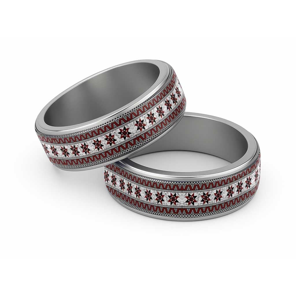 Fijian Masi Pattern Special Classic Ring - Polynesian Pride