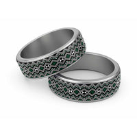 Aotearoa Green Taniko Pattern Special Classic Ring - Polynesian Pride