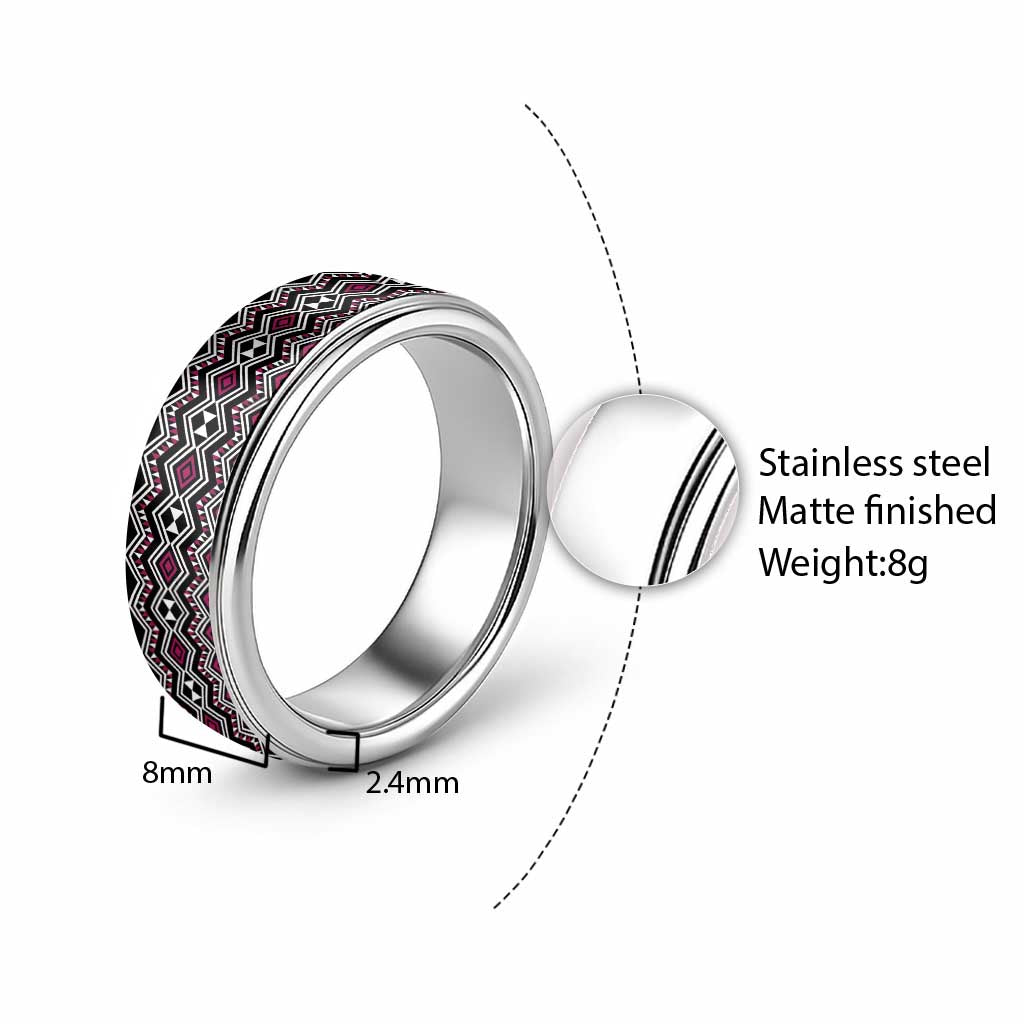 Aotearoa Pink Taniko Pattern Special Classic Ring - Polynesian Pride