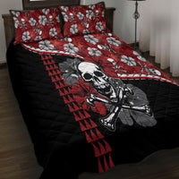 Hawaii Halloween Quilt Bed Set Hibiscus Skull Kakau Pattern LT01 - Polynesian Pride