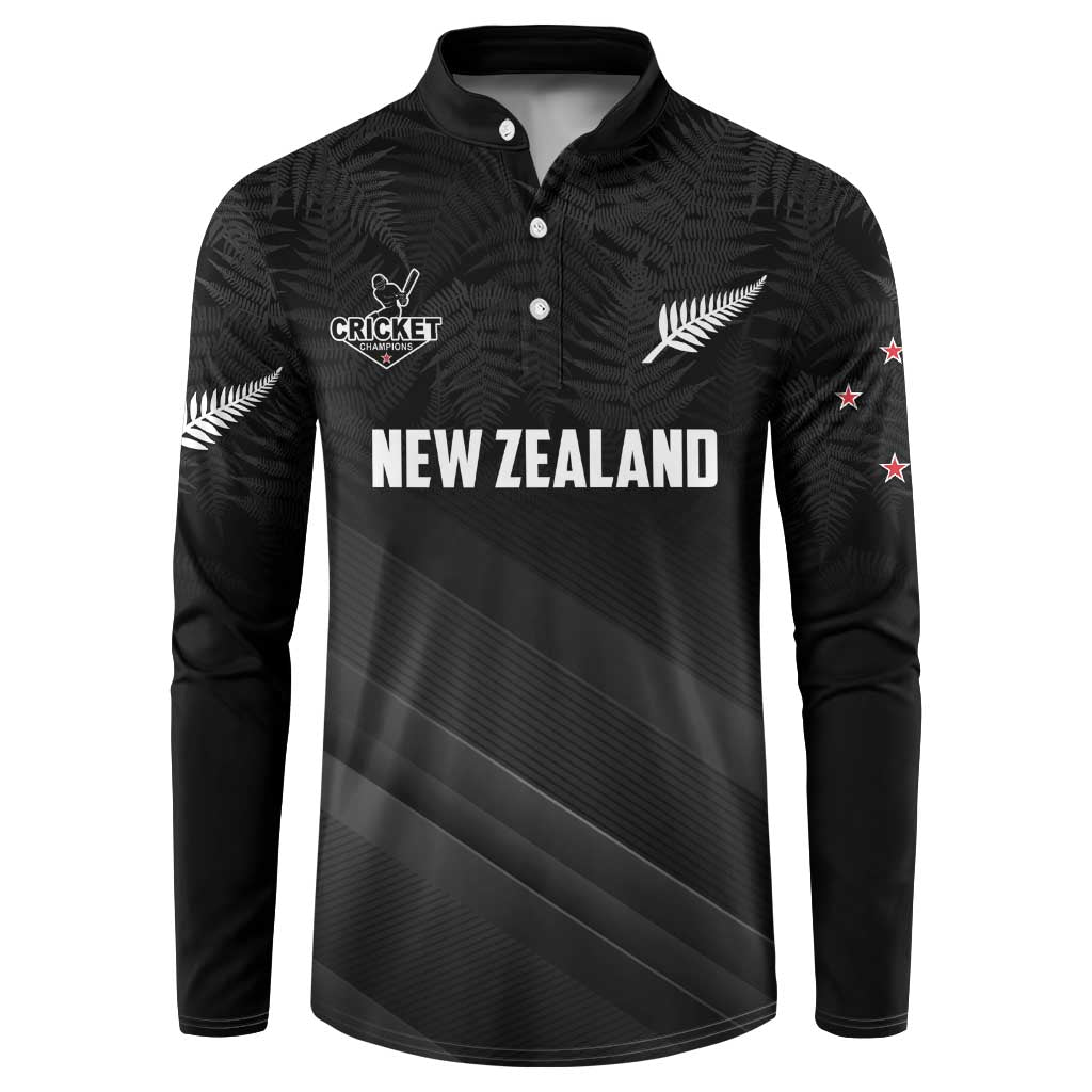 Custom New Zealand Cricket Button Sweatshirt Aotearoa Black Cap Come On