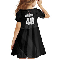 Custom New Zealand Cricket Family Matching Long Sleeve Bodycon Dress and Hawaiian Shirt Aotearoa Black Cap Come On