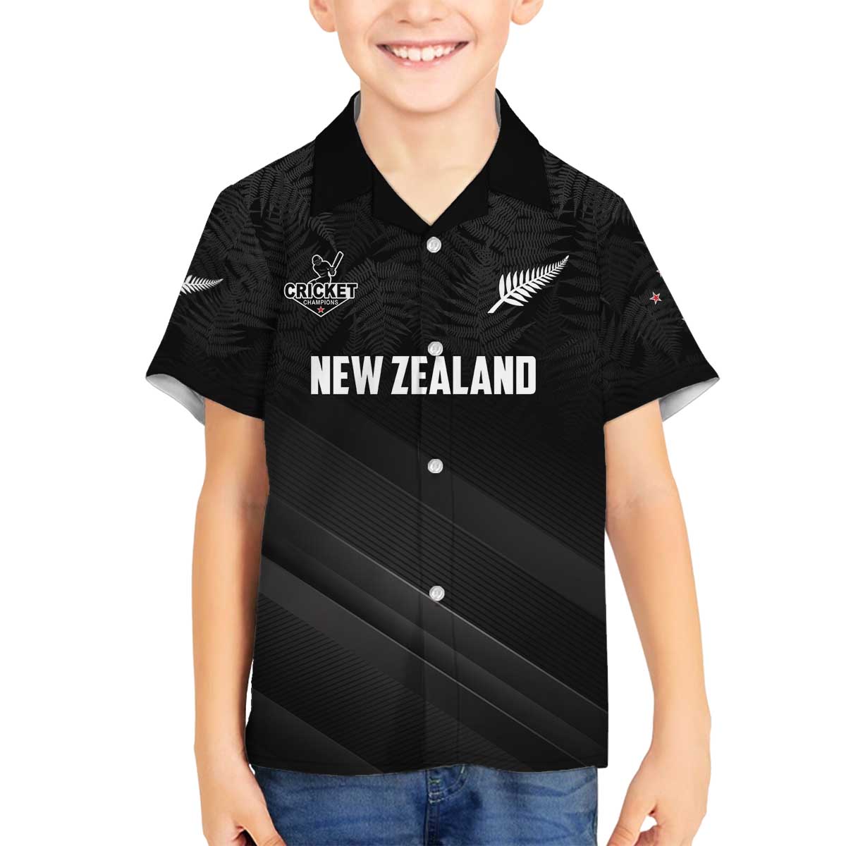 Custom New Zealand Cricket Family Matching Off The Shoulder Long Sleeve Dress and Hawaiian Shirt Aotearoa Black Cap Come On