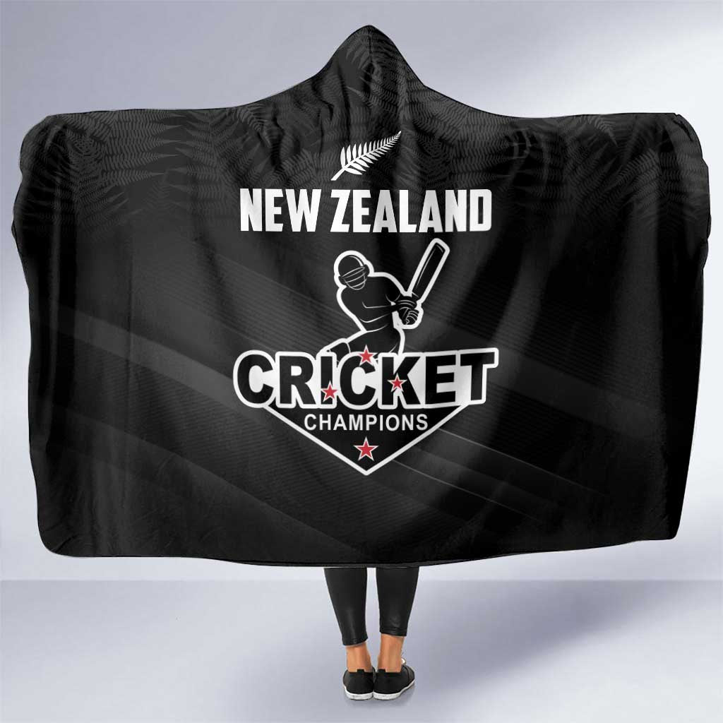 New Zealand Cricket Hooded Blanket Aotearoa Black Cap Come On LT01 One Size Black - Polynesian Pride