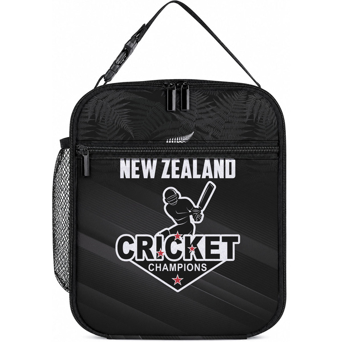 New Zealand Cricket Lunch Bag Aotearoa Black Cap Come On LT01 10.2 × 8.3 × 4.3 inch Black - Polynesian Pride