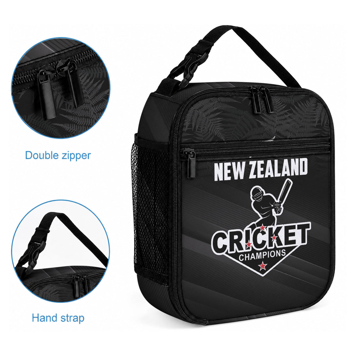 New Zealand Cricket Lunch Bag Aotearoa Black Cap Come On LT01 - Polynesian Pride