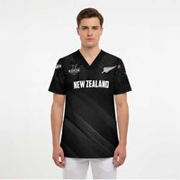 Custom New Zealand Cricket Scrub Top Aotearoa Black Cap Come On - Polynesian Pride