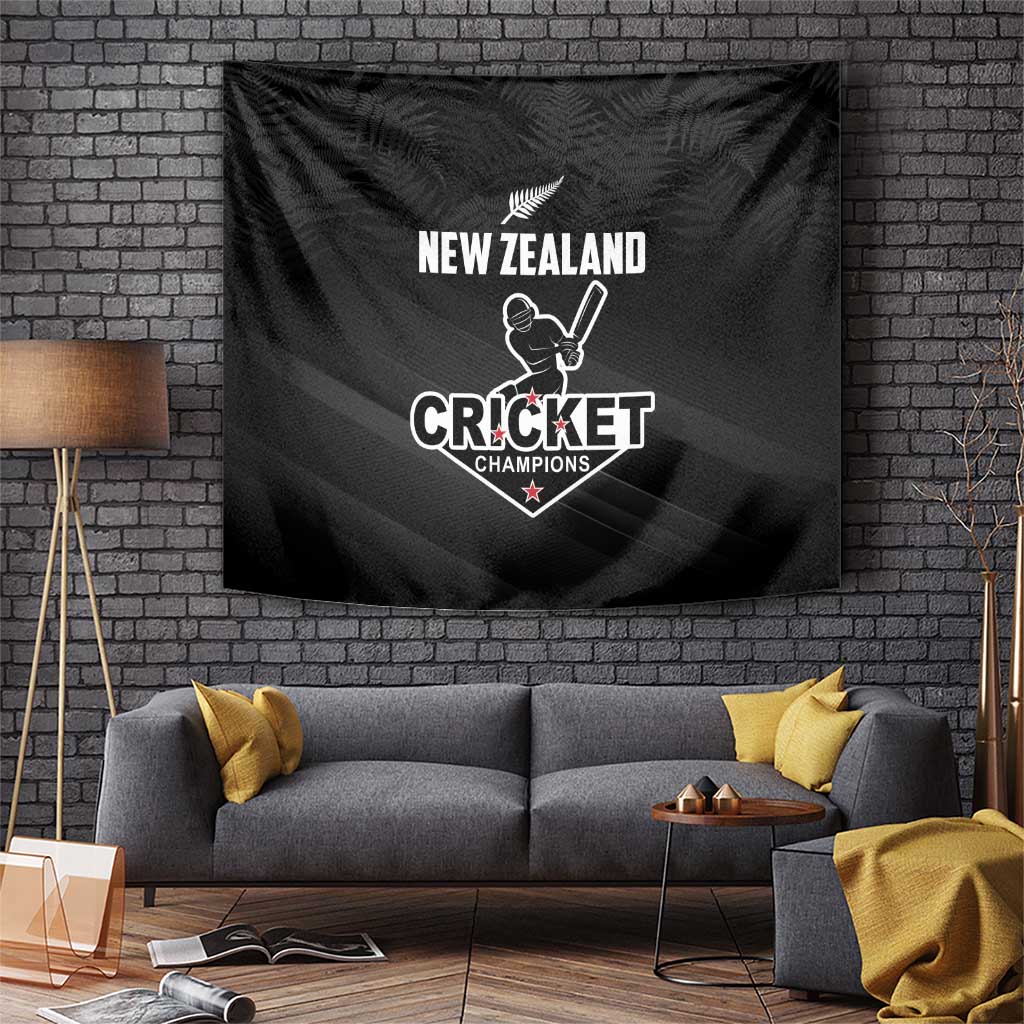 New Zealand Cricket Tapestry Aotearoa Black Cap Come On LT01 Black - Polynesian Pride