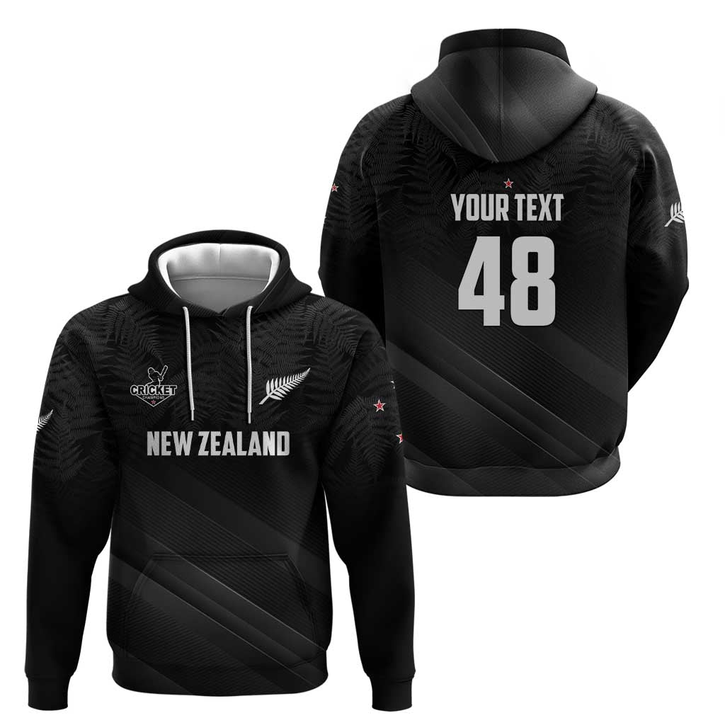 Custom New Zealand Cricket Zip Hoodie Aotearoa Black Cap Come On