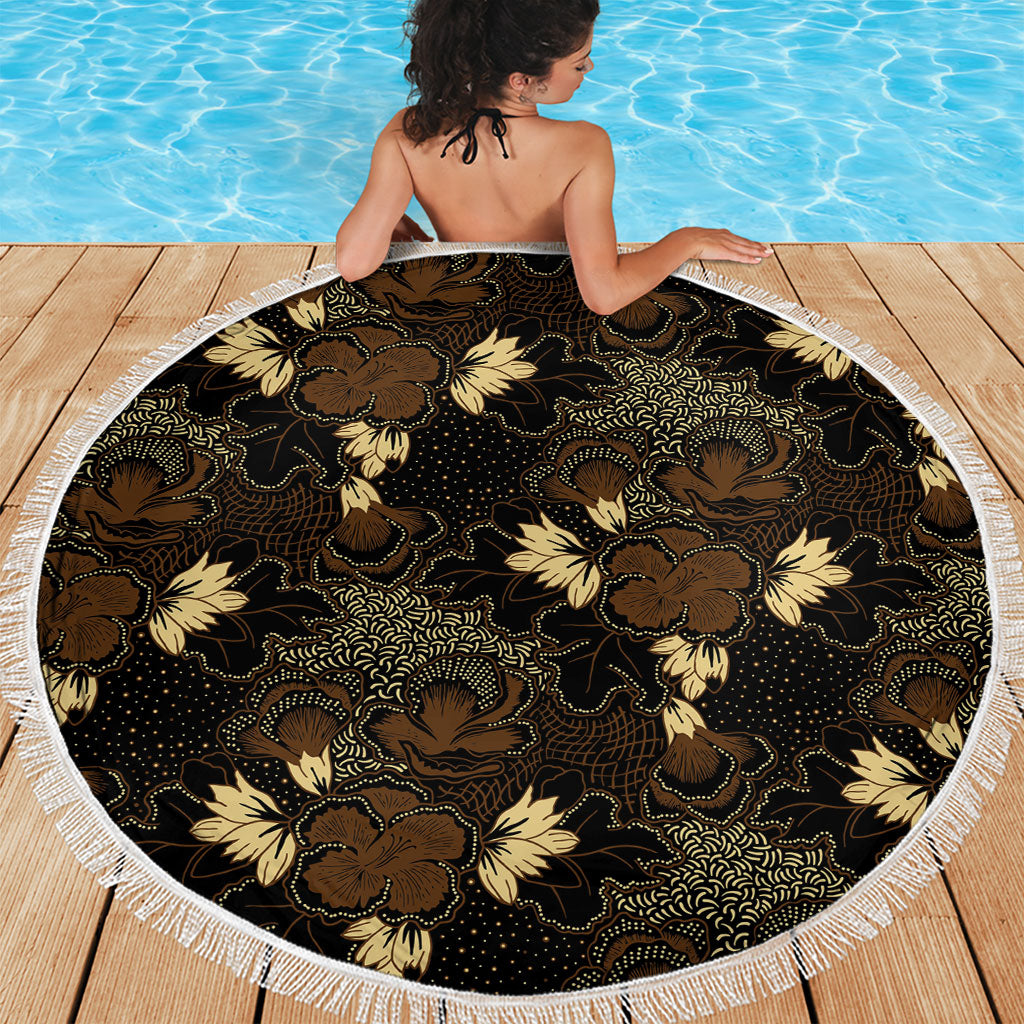 Javanese Batik Semen Beach Blanket Indonesian Traditional Pattern
