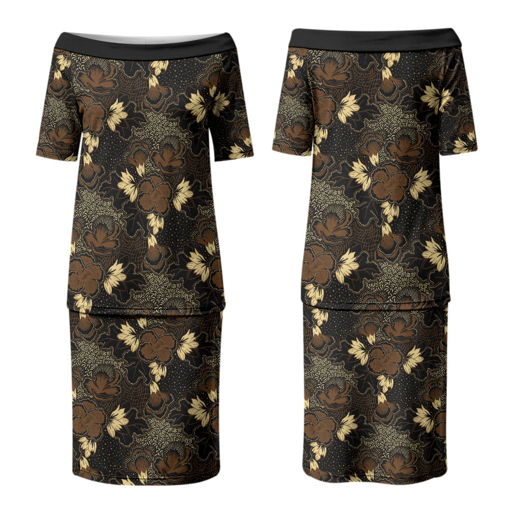 Javanese Batik Semen Couples Matching Puletasi and Hawaiian Shirt Indonesian Traditional Pattern LT01 - Polynesian Pride