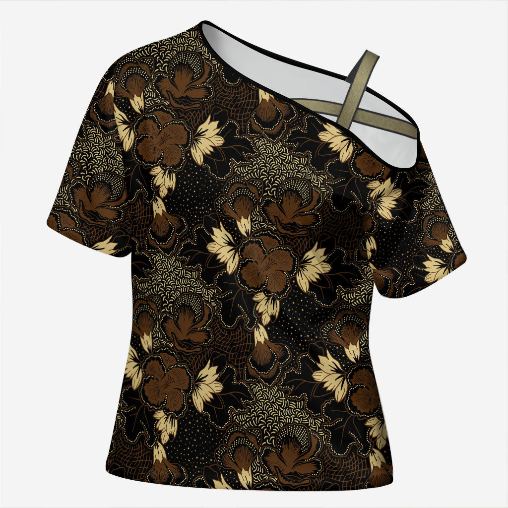 Javanese Batik Semen Cross Shoulder Shirt Indonesian Traditional Pattern