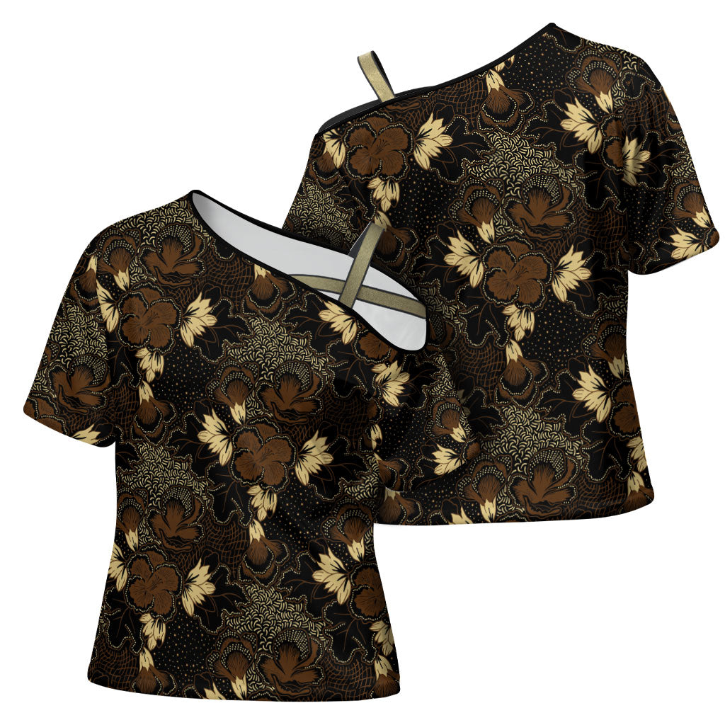 Javanese Batik Semen Cross Shoulder Shirt Indonesian Traditional Pattern