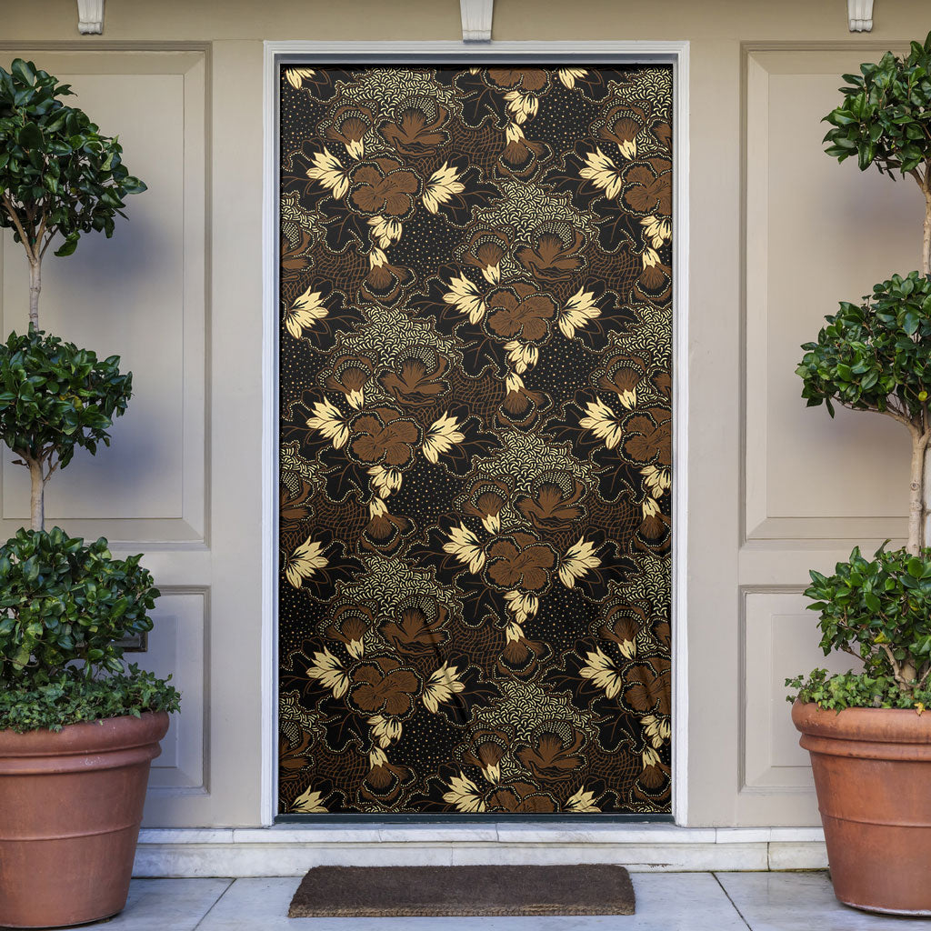 Javanese Batik Semen Door Cover Indonesian Traditional Pattern