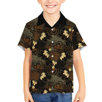 Javanese Batik Semen Family Matching Mermaid Dress and Hawaiian Shirt Indonesian Traditional Pattern