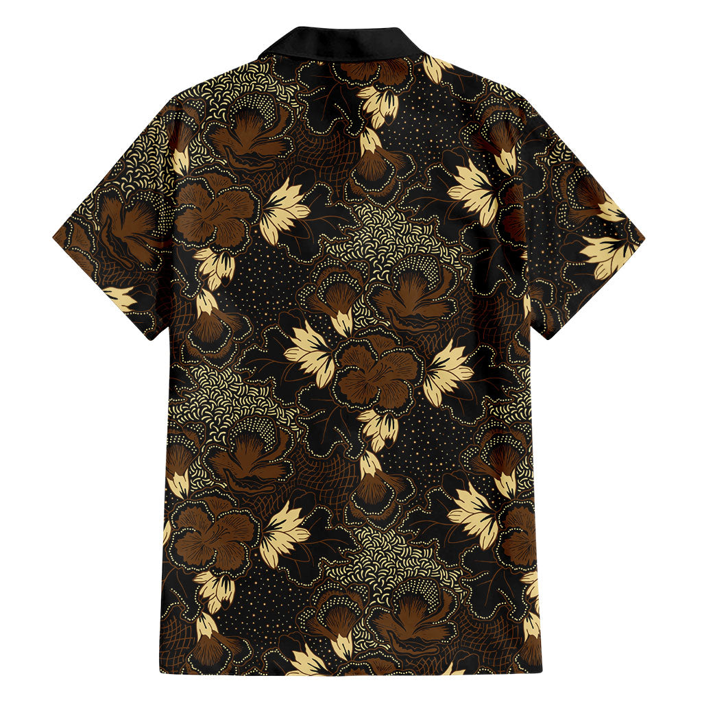 Javanese Batik Semen Family Matching Off Shoulder Maxi Dress and Hawaiian Shirt Indonesian Traditional Pattern