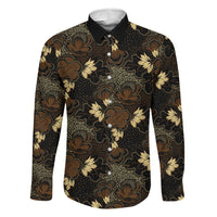 Javanese Batik Semen Family Matching Off Shoulder Short Dress and Hawaiian Shirt Indonesian Traditional Pattern