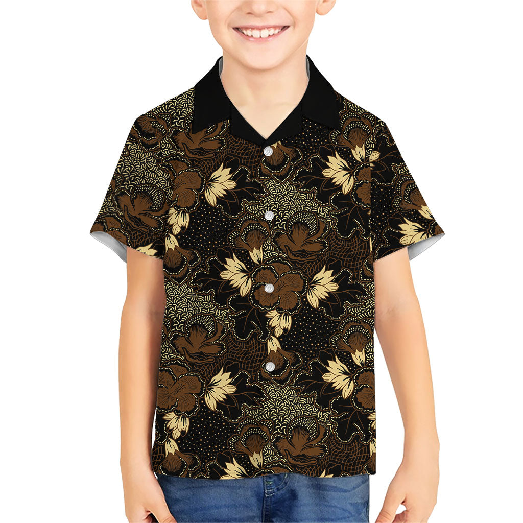 Javanese Batik Semen Family Matching Short Sleeve Bodycon Dress and Hawaiian Shirt Indonesian Traditional Pattern