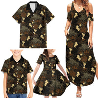 Javanese Batik Semen Family Matching Summer Maxi Dress and Hawaiian Shirt Indonesian Traditional Pattern