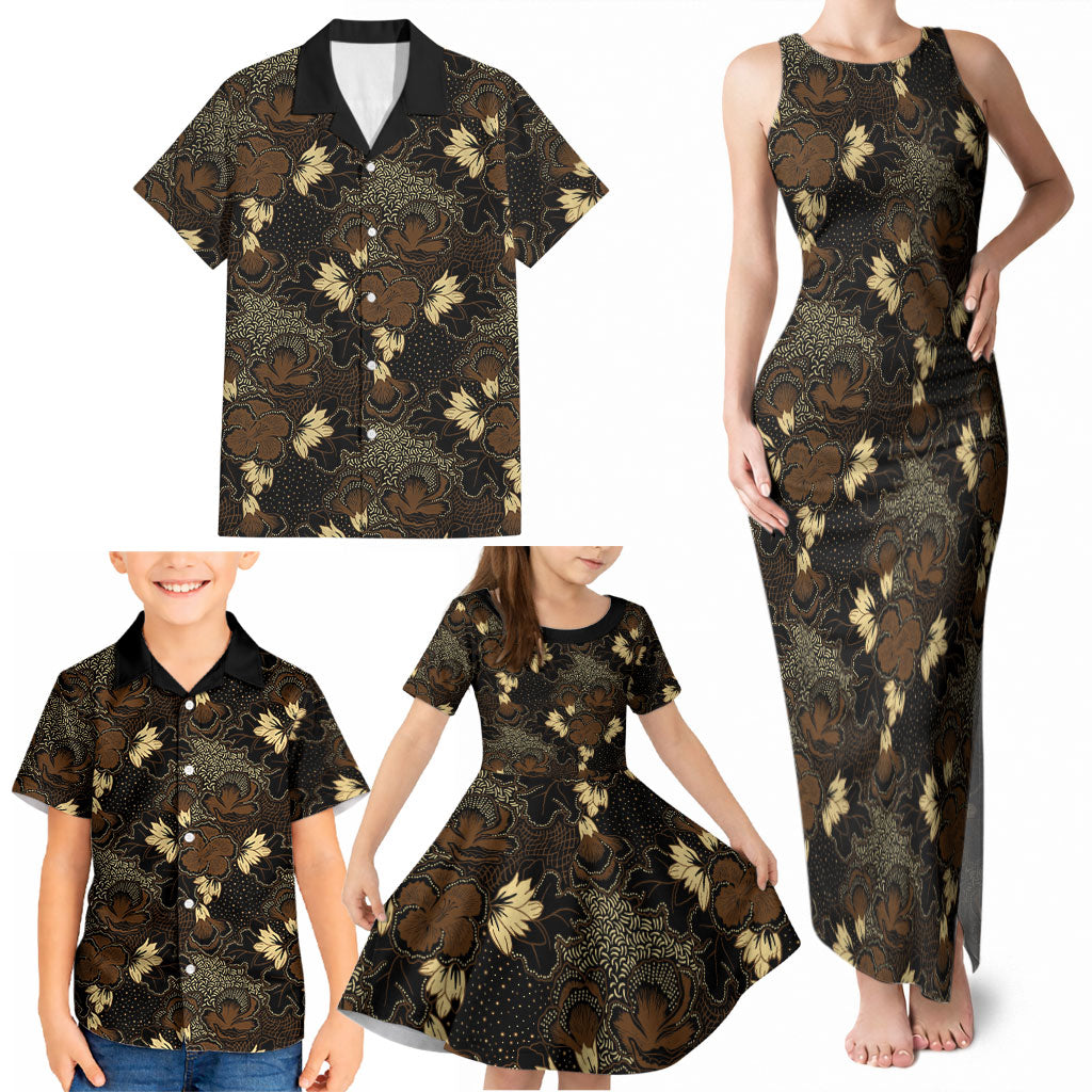 Javanese Batik Semen Family Matching Tank Maxi Dress and Hawaiian Shirt Indonesian Traditional Pattern LT01 - Polynesian Pride