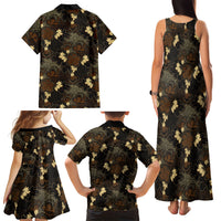 Javanese Batik Semen Family Matching Tank Maxi Dress and Hawaiian Shirt Indonesian Traditional Pattern
