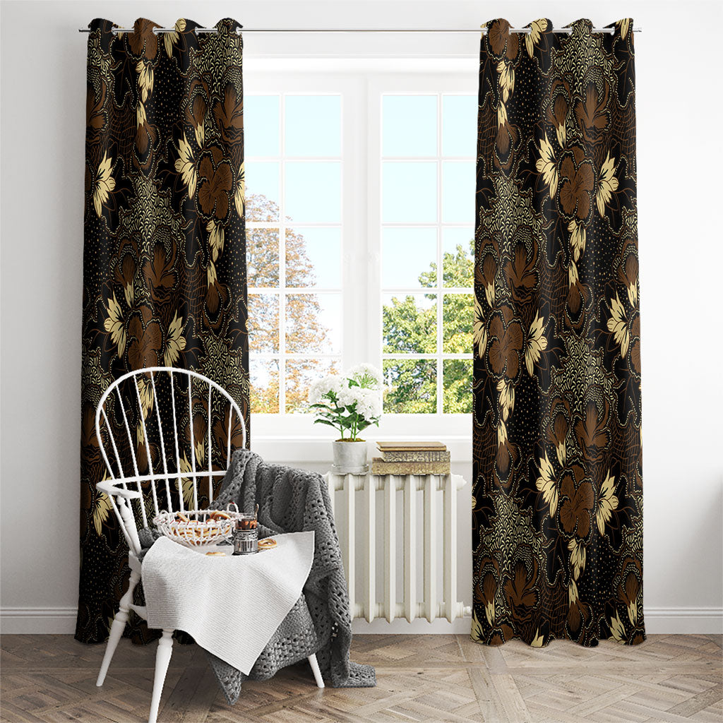 Javanese Batik Semen Window Curtain Indonesian Traditional Pattern