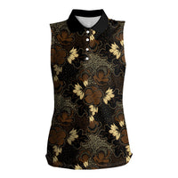 Javanese Batik Semen Women Sleeveless Polo Shirt Indonesian Traditional Pattern