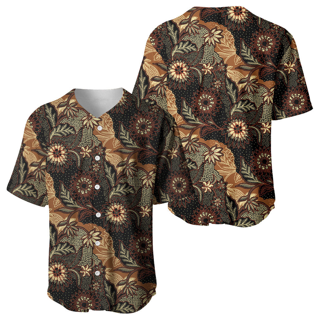 Batik Pedalaman Semen Lereng Style Baseball Jersey Indonesian Traditional Pattern